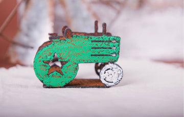 FAIRE - Whimsies Business Card Stands Rustic Metal Tractor Business Card Holder-Made in the USA